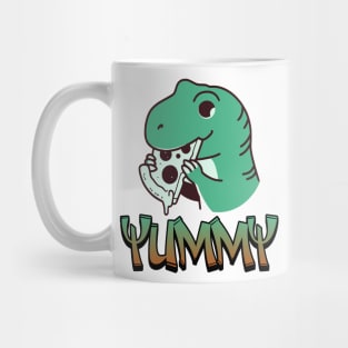 Dinosaur eating Pizza Mug